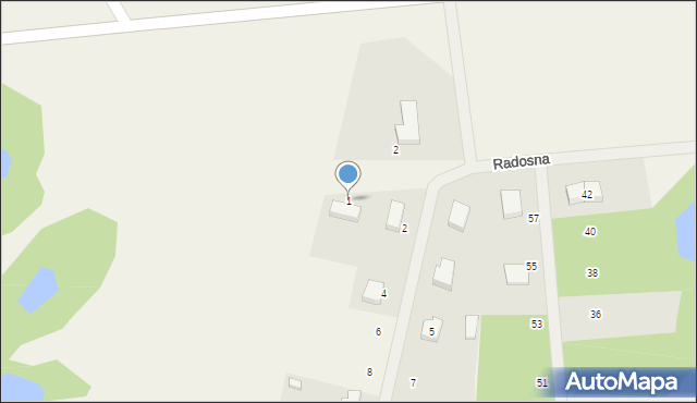 Nieżywięć, Radosna, 1, mapa Nieżywięć
