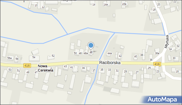 Nowa Cerekwia, Raciborska, 46, mapa Nowa Cerekwia