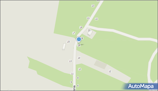 Nowa Dęba, Radosna, 16, mapa Nowa Dęba