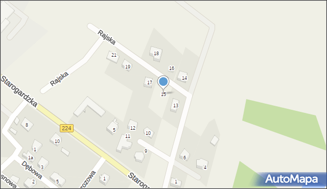 Nowa Karczma, Rajska, 15, mapa Nowa Karczma