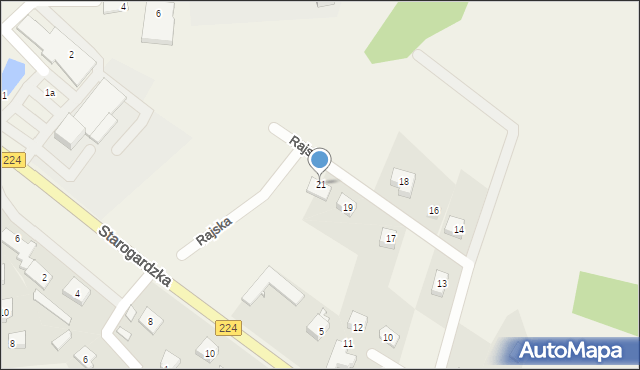 Nowa Karczma, Rajska, 21, mapa Nowa Karczma