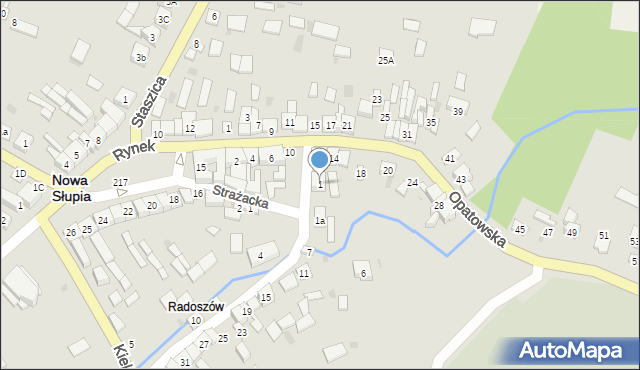 Nowa Słupia, Radoszów, 1, mapa Nowa Słupia