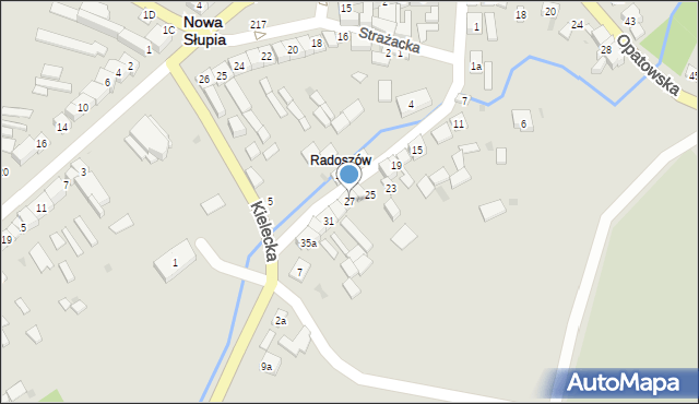 Nowa Słupia, Radoszów, 27, mapa Nowa Słupia