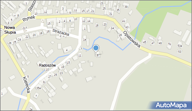 Nowa Słupia, Radoszów, 9, mapa Nowa Słupia
