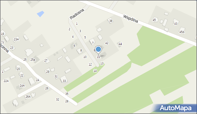 Nowiny, Radosna, 11, mapa Nowiny