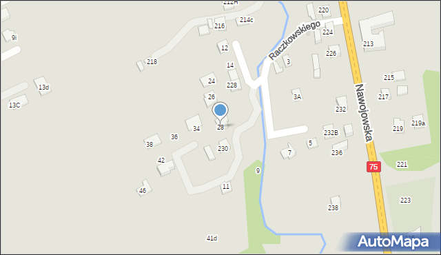 Nowy Sącz, Raczkowskiego Mieczysława, ks., 28, mapa Nowego Sącza