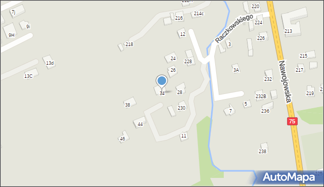 Nowy Sącz, Raczkowskiego Mieczysława, ks., 34, mapa Nowego Sącza