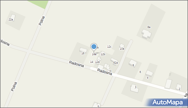 Objazda, Radosna, 14a, mapa Objazda