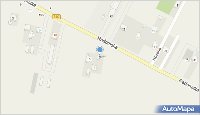 Oblas, Radomska, 45a, mapa Oblas