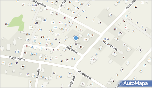 Okuninka, Radosna, 4a, mapa Okuninka