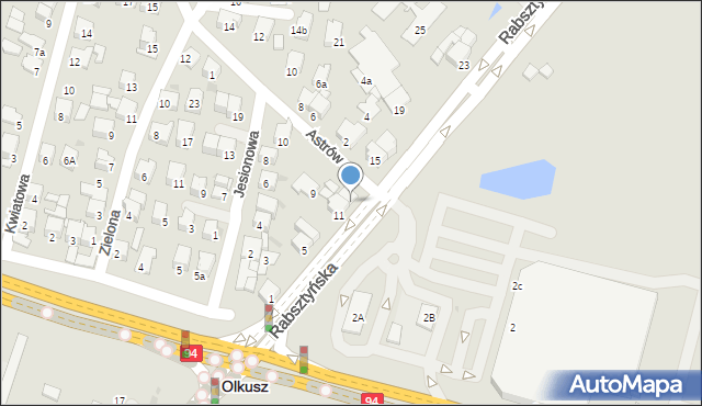 Olkusz, Rabsztyńska, 13, mapa Olkusz