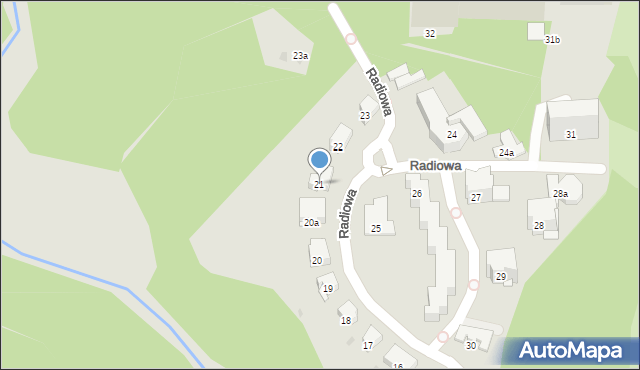 Olsztyn, Radiowa, 21, mapa Olsztyna