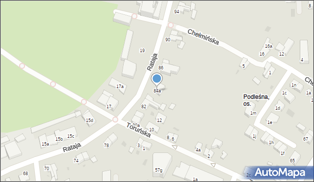 Olsztyn, Rataja Macieja, 84a, mapa Olsztyna