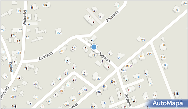 Opole, Raginisa Władysława, mjr., 5, mapa Opola