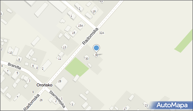 Orońsko, Radomska, 32, mapa Orońsko