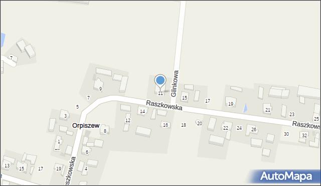 Orpiszew, Raszkowska, 11, mapa Orpiszew