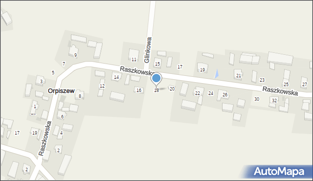 Orpiszew, Raszkowska, 18, mapa Orpiszew