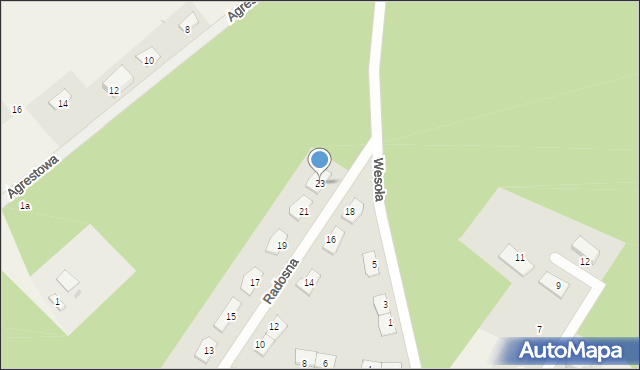 Osiek nad Wisłą, Radosna, 23, mapa Osiek nad Wisłą