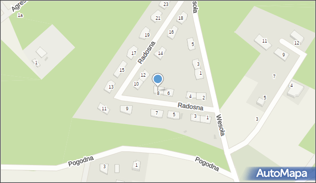 Osiek nad Wisłą, Radosna, 8, mapa Osiek nad Wisłą