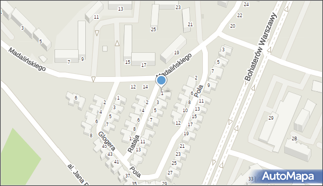 Ostrołęka, Rataja Macieja, 1, mapa Ostrołęka