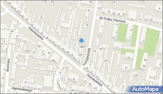Ostrów Wielkopolski, Raszkowska, 24b, mapa Ostrów Wielkopolski