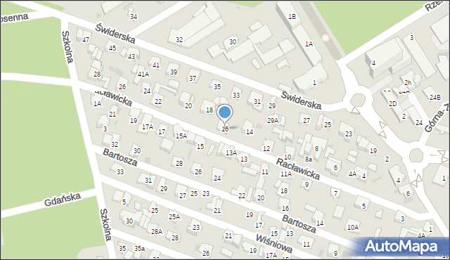 Otwock, Racławicka, 16, mapa Otwock