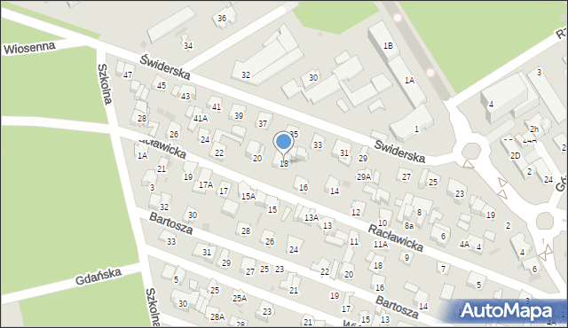 Otwock, Racławicka, 18, mapa Otwock