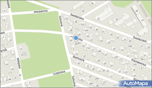 Otwock, Racławicka, 21, mapa Otwock