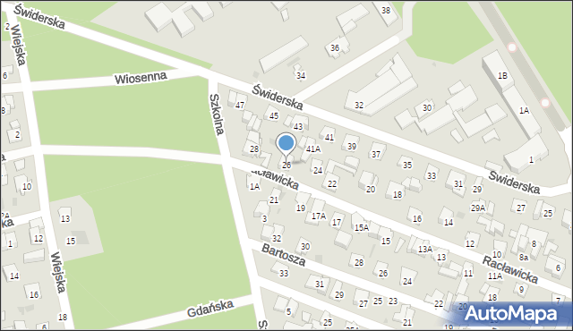 Otwock, Racławicka, 26, mapa Otwock