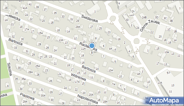 Otwock, Racławicka, 9, mapa Otwock