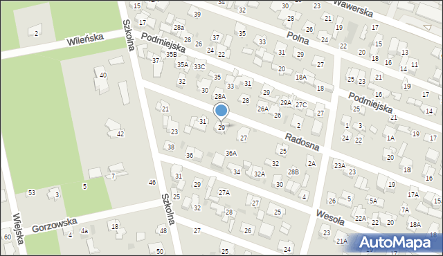 Otwock, Radosna, 29, mapa Otwock