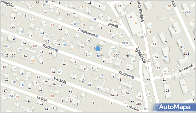 Otwock, Radosna, 4b, mapa Otwock