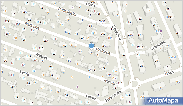 Otwock, Radosna, 5, mapa Otwock