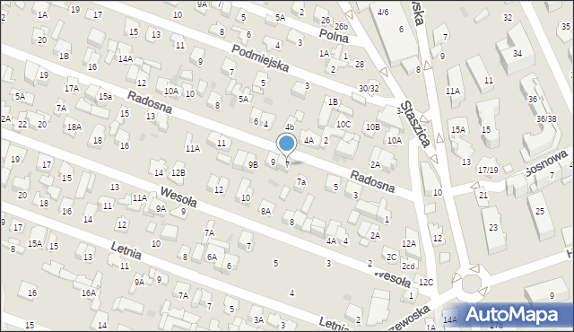 Otwock, Radosna, 7, mapa Otwock