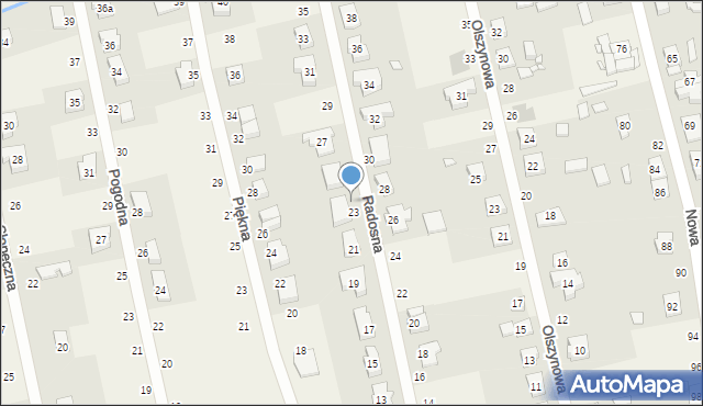 Palędzie, Radosna, 23A, mapa Palędzie