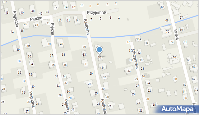 Palędzie, Radosna, 36, mapa Palędzie