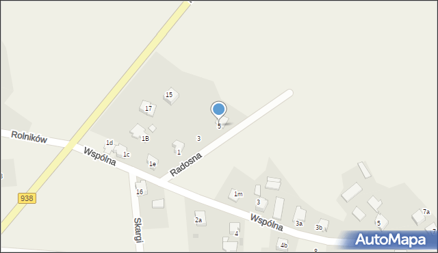 Pawłowice, Radosna, 5, mapa Pawłowice