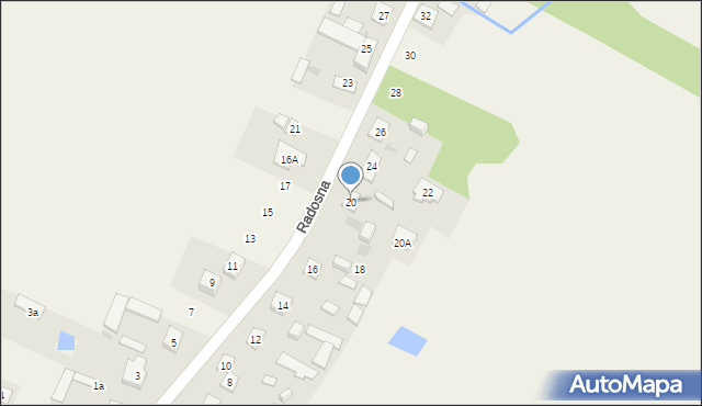 Pęclin, Radosna, 20, mapa Pęclin