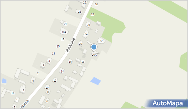 Pęclin, Radosna, 20A, mapa Pęclin