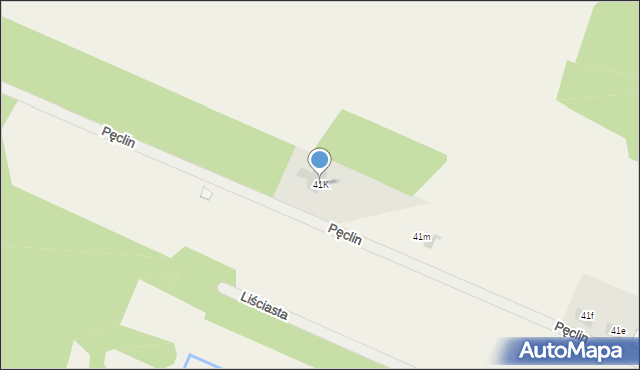 Pęclin, Radosna, 41K, mapa Pęclin