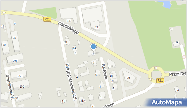 Piaseczno, Radosna, 9, mapa Piaseczno