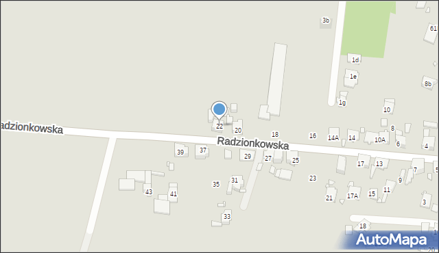 Piekary Śląskie, Radzionkowska, 22, mapa Piekary Śląskie