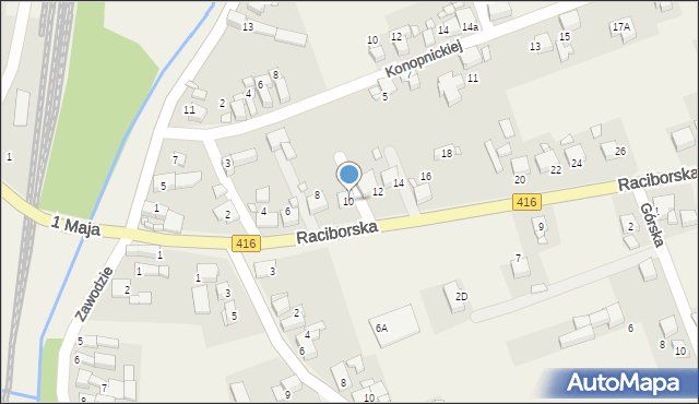 Pietrowice Wielkie, Raciborska, 10, mapa Pietrowice Wielkie