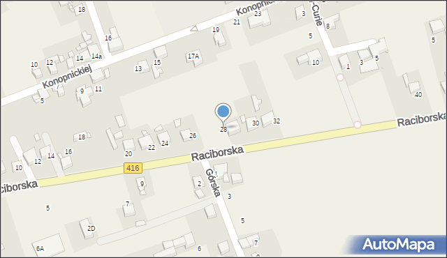 Pietrowice Wielkie, Raciborska, 28, mapa Pietrowice Wielkie