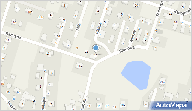 Pietrzykowice, Radosna, 13, mapa Pietrzykowice