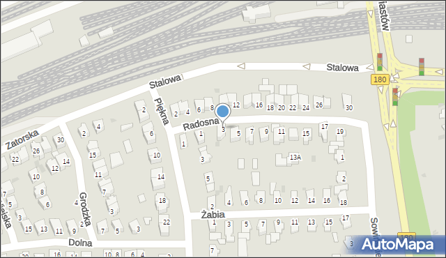 Piła, Radosna, 3, mapa Piły