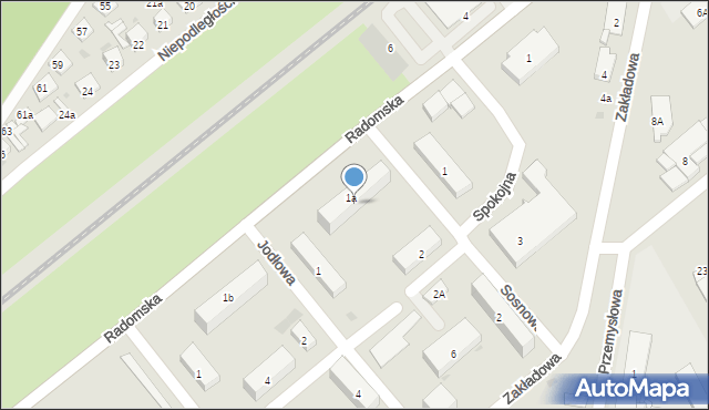 Pionki, Radomska, 3, mapa Pionki