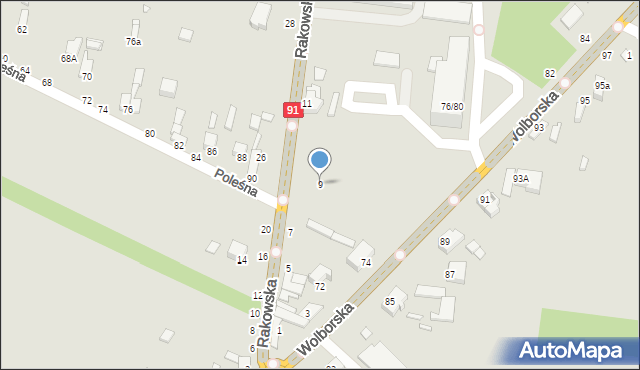 Piotrków Trybunalski, Rakowska, 9, mapa Piotrków Trybunalski