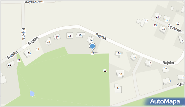 Płoty, Rajska, 13, mapa Płoty