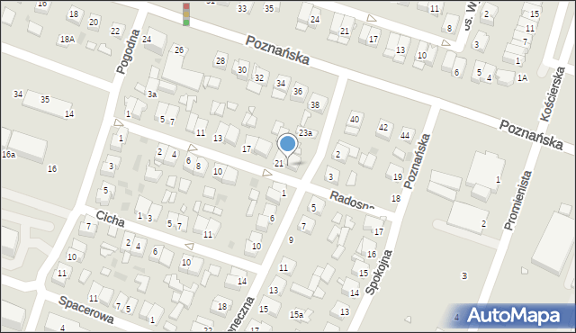 Pniewy, Radosna, 23, mapa Pniewy